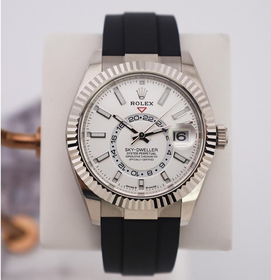 Rolex Sky Dweller 42 White Dial White Gold Mens Watch 336239