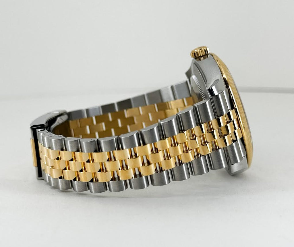 Rolex Datejust 41 Yellow Gold/Steel Champagne Index Dial Fluted Bezel Jubilee Bracelet 126333 -