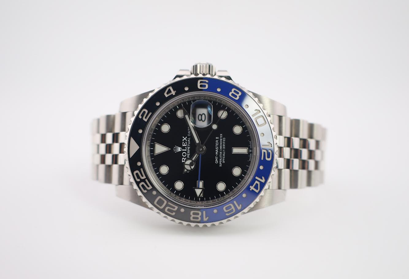 Rolex GMT Master II “Batgirl” Steel Black Dial Blue/Black Ceramic Bezel Jubilee Bracelet 126710BLNR