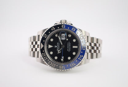 Rolex GMT Master II “Batgirl” Steel Black Dial Blue/Black Ceramic Bezel Jubilee Bracelet 126710BLNR