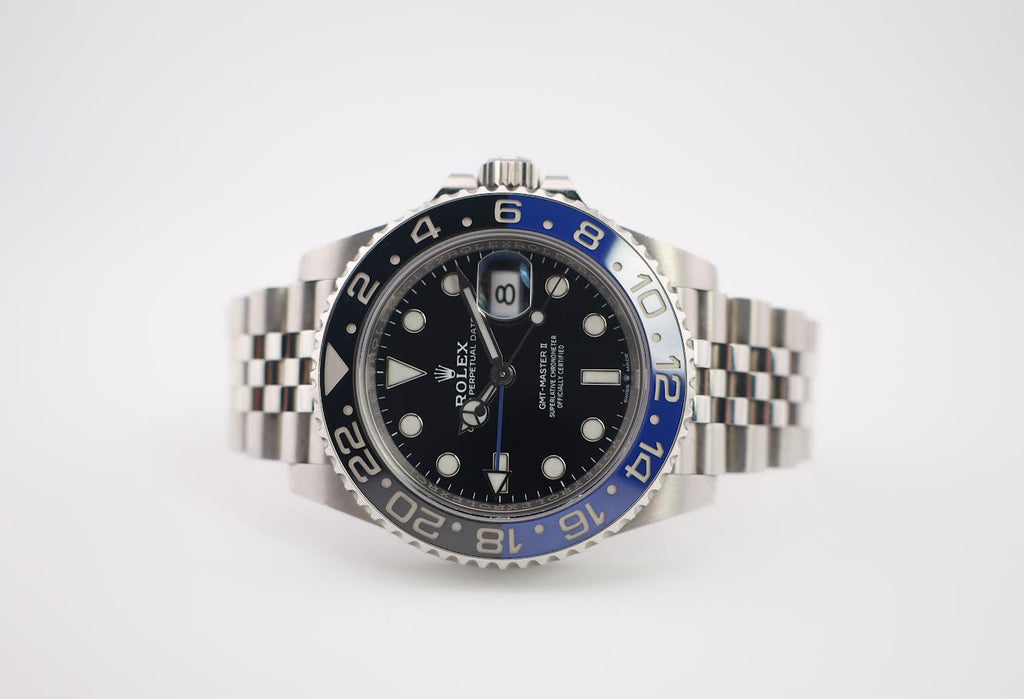 Rolex GMT Master II “Batgirl” Steel Black Dial Blue/Black Ceramic Bezel Jubilee Bracelet 126710BLNR