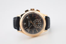Load image into Gallery viewer, Patek Philippe Complications Flyback Chronograph Annual Calendar Rose Gold Brown Sunburst Dial | 5905R-001