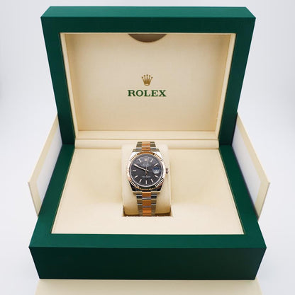 Rolex Datejust 41 Rose Gold/Steel Slate Motif Dial Fluted Bezel Oyster Bracelet 126331