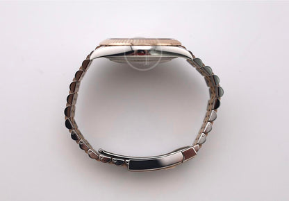 Rolex Datejust 41 Rose Gold/Steel White Mother of Pearl Diamond Dial Fluted Bezel Jubilee Bracelet 126331 -