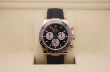Load image into Gallery viewer, Rolex Daytona Rose Gold Bright Black/Sundust Dial Oysterflex Rubber Bracelet - 126515LN