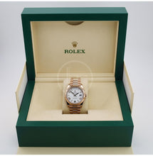 Load image into Gallery viewer, Rolex Day-Date 40 Rose Gold White Roman Dial &amp; Fluted Bezel President Bracelet 228235 -