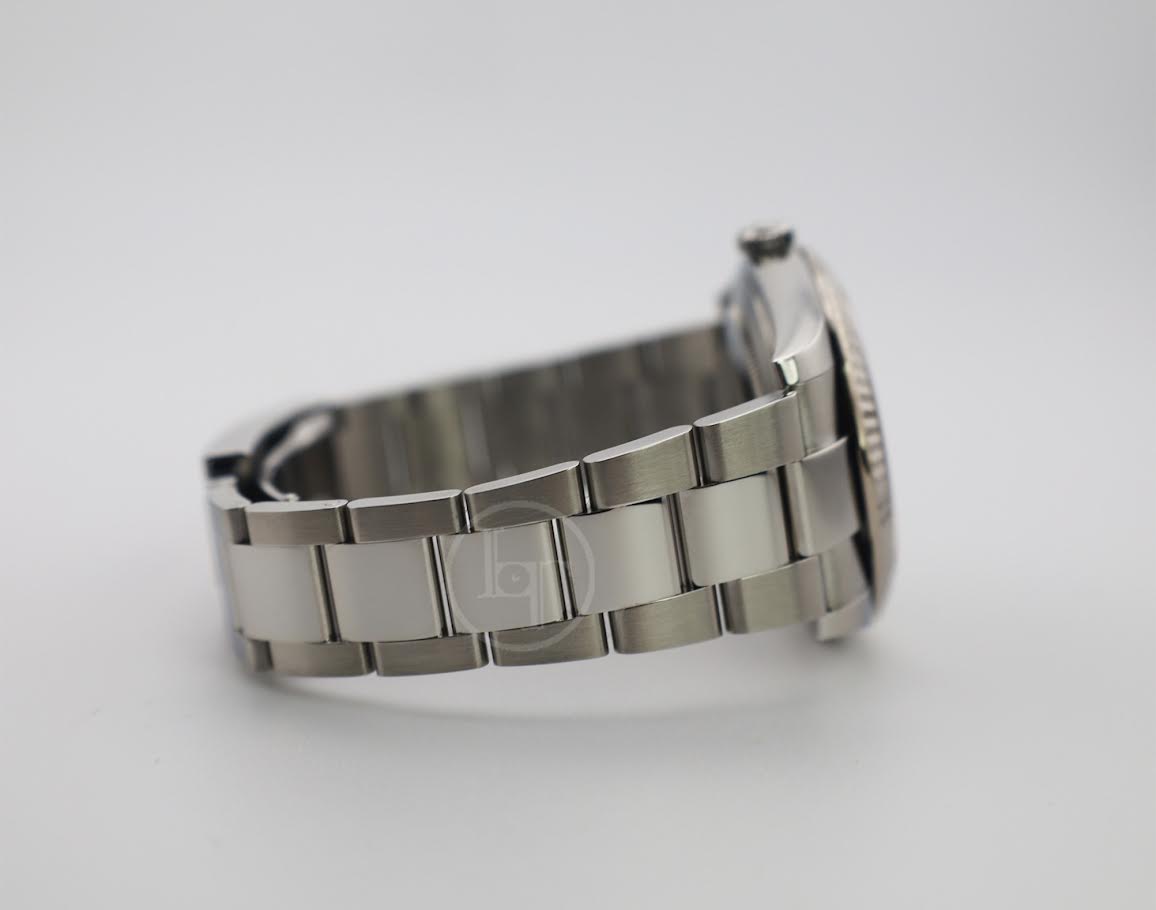 Rolex Datejust 41 White Gold/Steel Dark Rhodium Diamond Dial Fluted Bezel Oyster Bracelet 126334 -