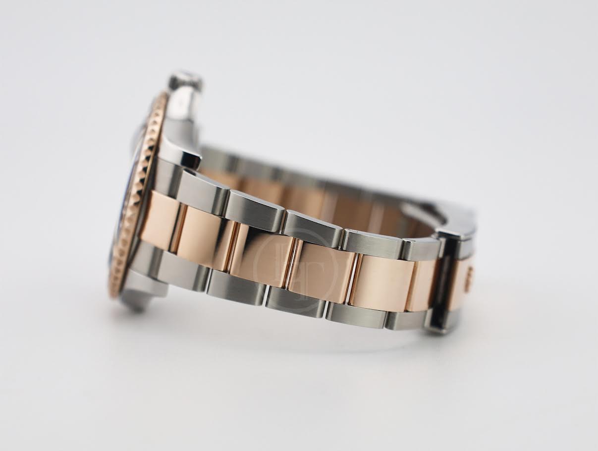 Rolex Yacht-Master 40 Everose Rose Gold/Steel Chocolate Brown Dial Gold Bezel Oyster Bracelet 126621