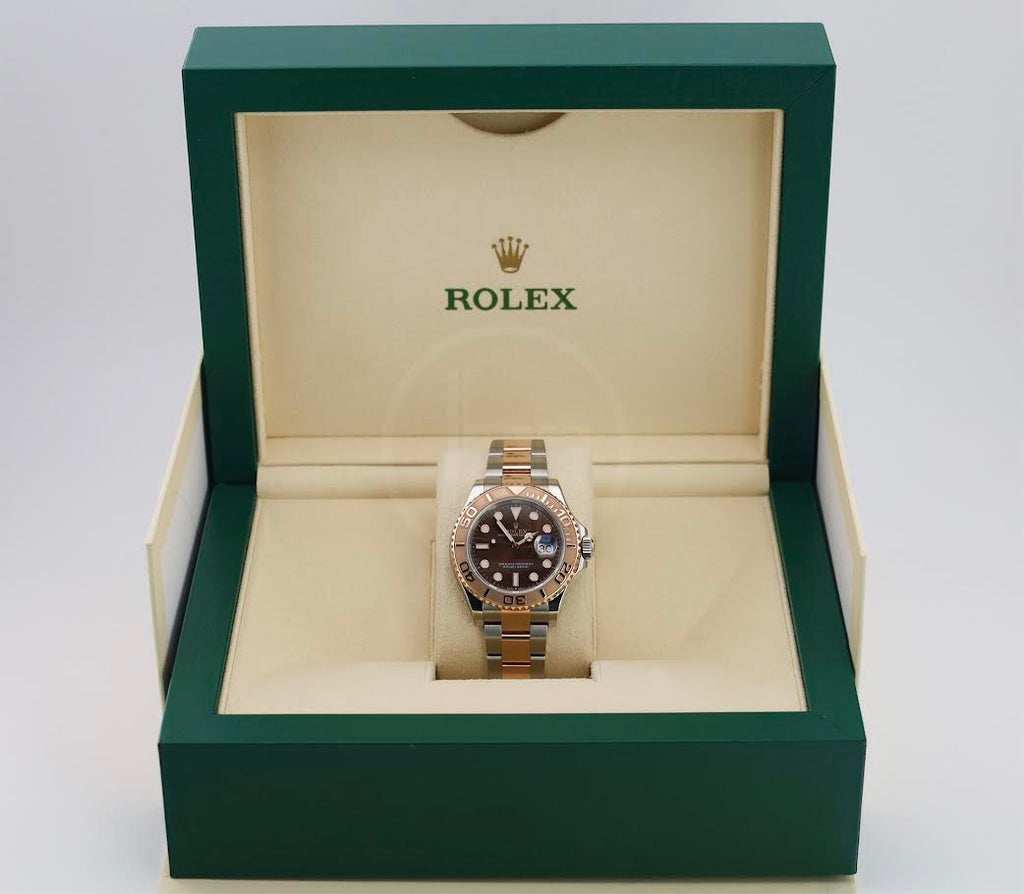 Rolex Yacht-Master 40 Everose Rose Gold/Steel Chocolate Brown Dial Gold Bezel Oyster Bracelet 126621