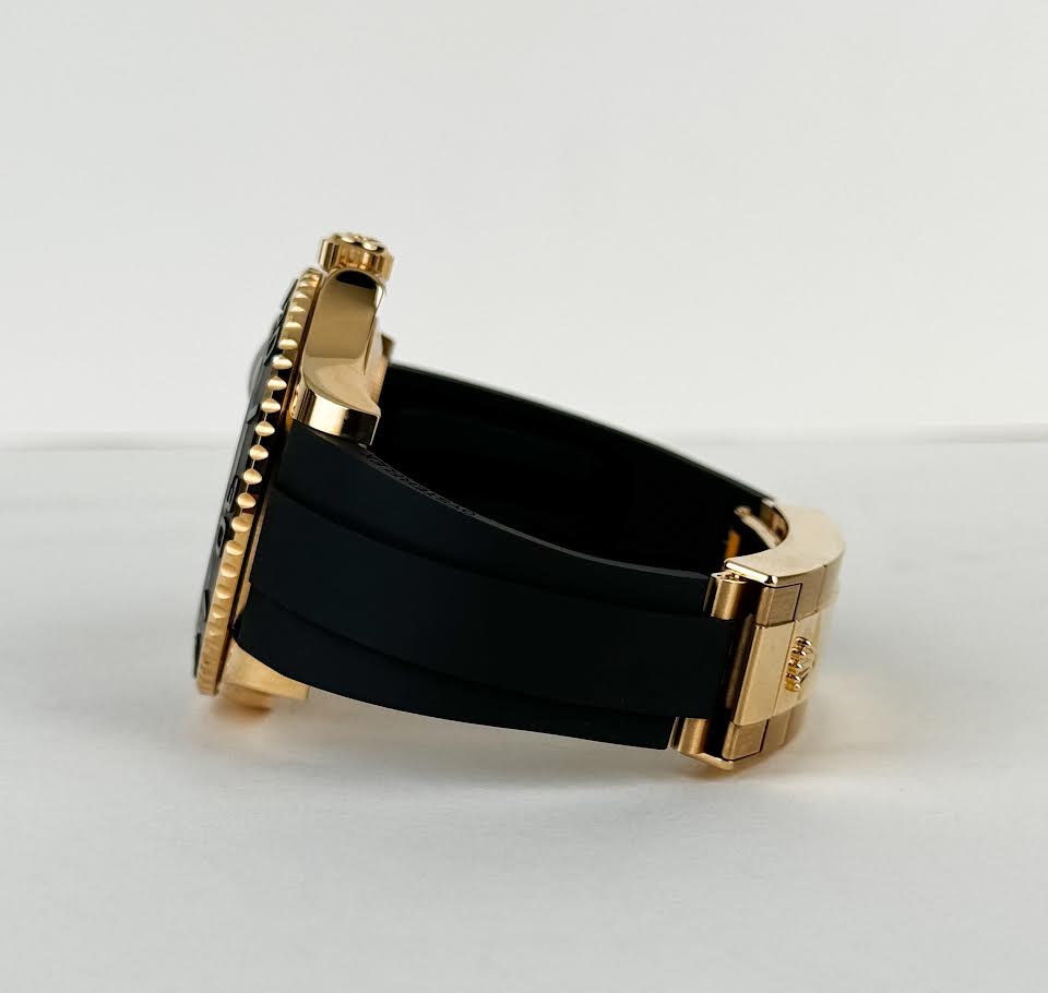 Rolex Yacht-Master 42 Yellow Gold Watch - Black Dial - Oysterflex Strap - 226658