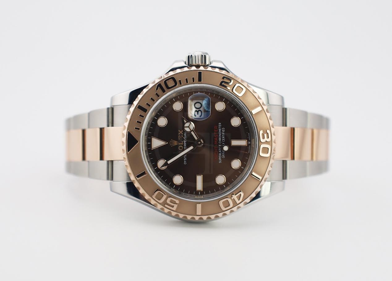 Rolex Yacht-Master 40 Everose Rose Gold/Steel Chocolate Brown Dial Gold Bezel Oyster Bracelet 126621