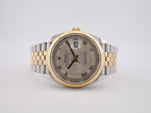 Load image into Gallery viewer, Rolex Datejust 36 Yellow Gold/Steel Silver Roman Diamond VI Dial &amp; Fluted Bezel Jubilee Bracelet 126233