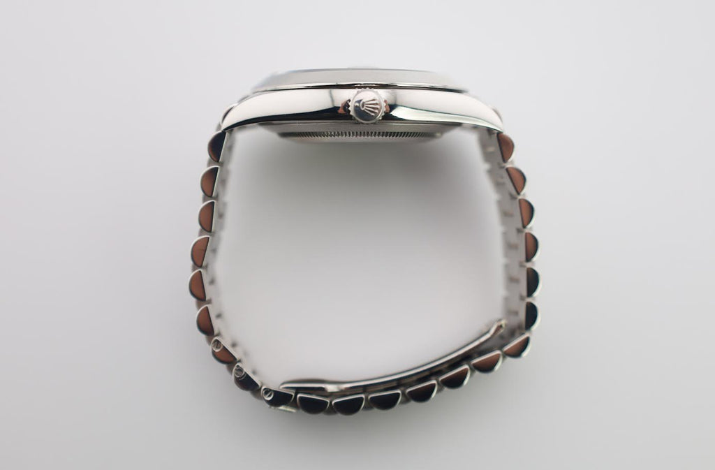 Rolex Day-Date 40 Platinum Olive Green Roman Dial & Smooth Bezel President Bracelet 228206 -