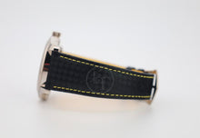 Load image into Gallery viewer, Patek Philippe Calatrava Date Sweep Seconds White Gold Black Carbon Motif Yellow Dial | 6007G-001