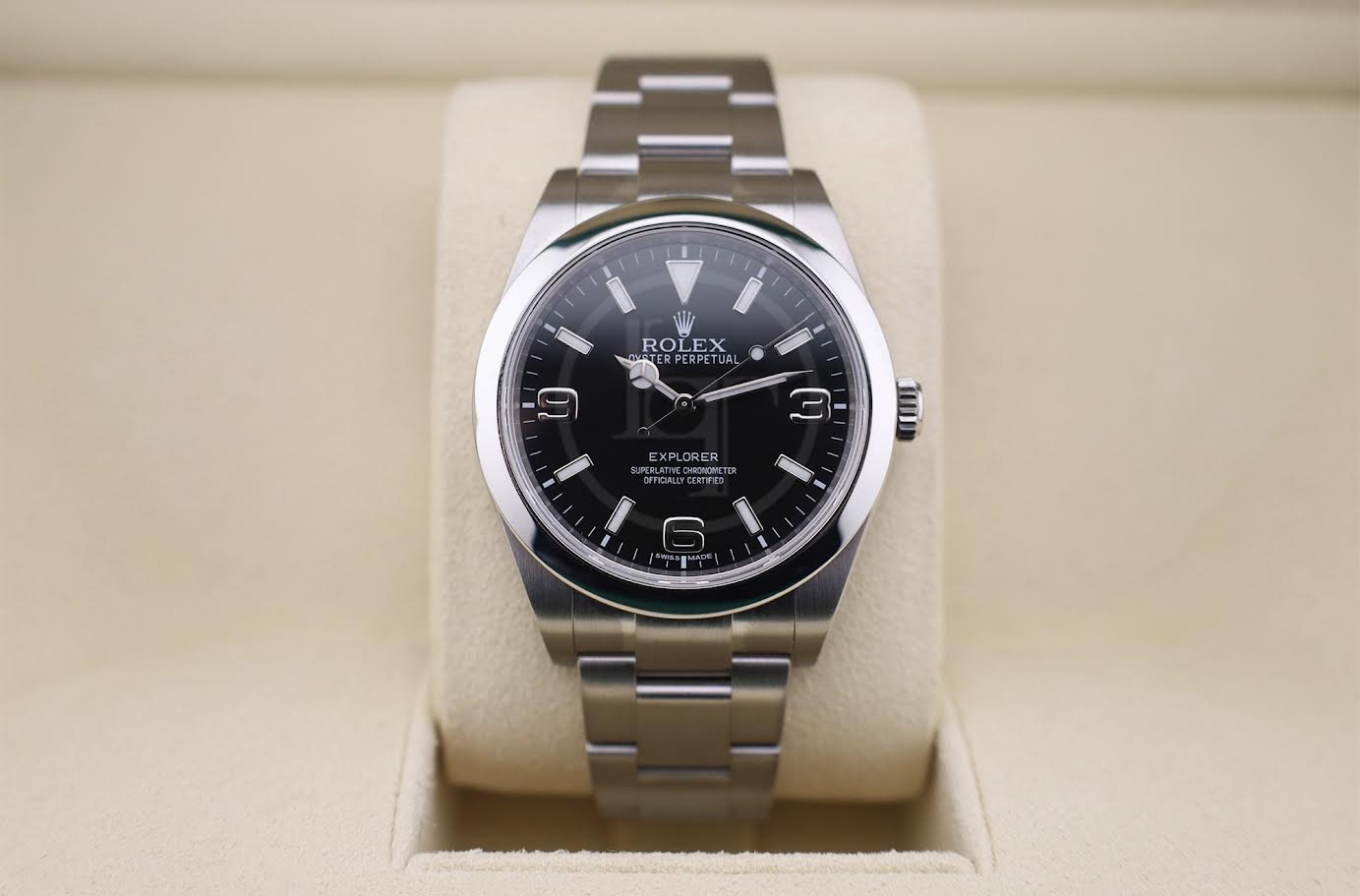 Rolex Explorer Stainless Steel Black Arabic Index 39mm Lume Dial Oyster Bracelet - 214270