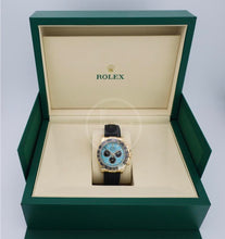 Load image into Gallery viewer, Rolex Cosmograph Daytona 40mm Yellow Gold Turquoise Blue Black Dial Cerachrom Bezel Oysterflex Bracelet - 126518LN - 2025