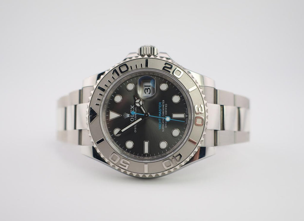 Rolex Yacht-Master 40 Stainless Steel Dark Rhodium Dial Platinum Bezel Oyster Bracelet 126622