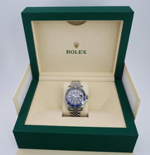 Load image into Gallery viewer, Rolex GMT Master II “Batgirl” Steel Black Dial Blue/Black Ceramic Bezel Jubilee Bracelet 126710BLNR