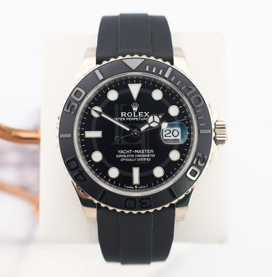 Rolex White Gold Yacht-Master 42 Watch - Black Dial - Oysterflex Strap - 226659 bk
