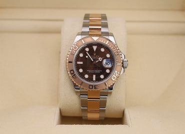 Rolex Yacht-Master 40 Everose Rose Gold/Steel Chocolate Brown Dial Gold Bezel Oyster Bracelet 126621