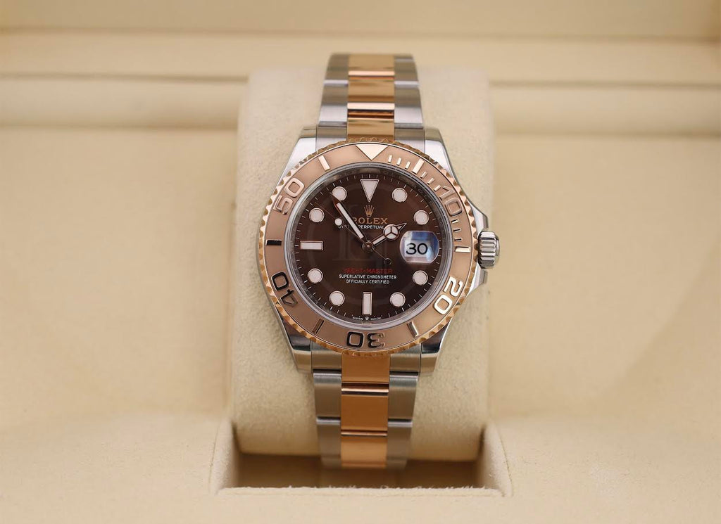 Rolex Yacht-Master 40 Everose Rose Gold/Steel Chocolate Brown Dial Gold Bezel Oyster Bracelet 126621