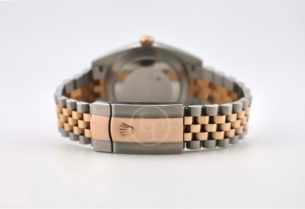 Rolex Datejust 41 Rose Gold/Steel White Mother of Pearl Diamond Dial Fluted Bezel Jubilee Bracelet 126331 -