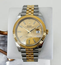 Load image into Gallery viewer, Rolex Datejust 41 Yellow Gold/Steel Champagne Index Dial Fluted Bezel Jubilee Bracelet 126333 -