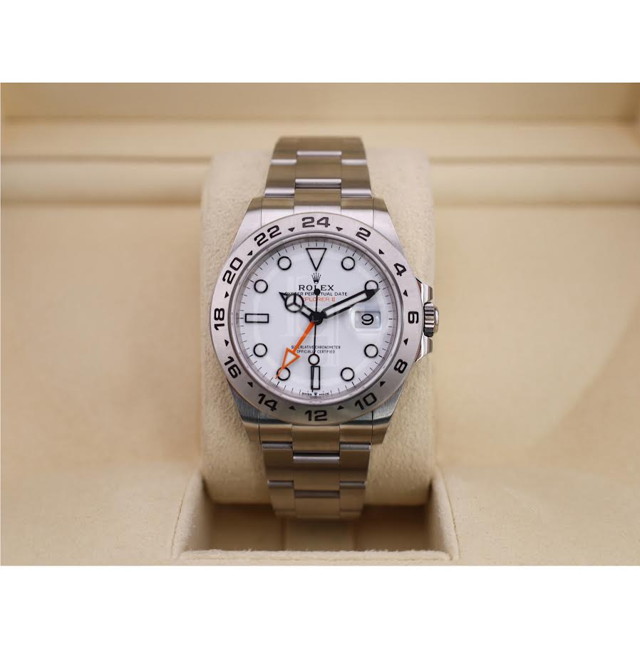 Rolex Oyster Perpetual Explorer II Watch - Oystersteel - White Dial - Oyster Bracelet - 2021 Release - 226570 w