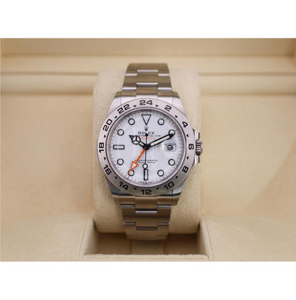Rolex Oyster Perpetual Explorer II Watch - Oystersteel - White Dial - Oyster Bracelet - 2021 Release - 226570 w