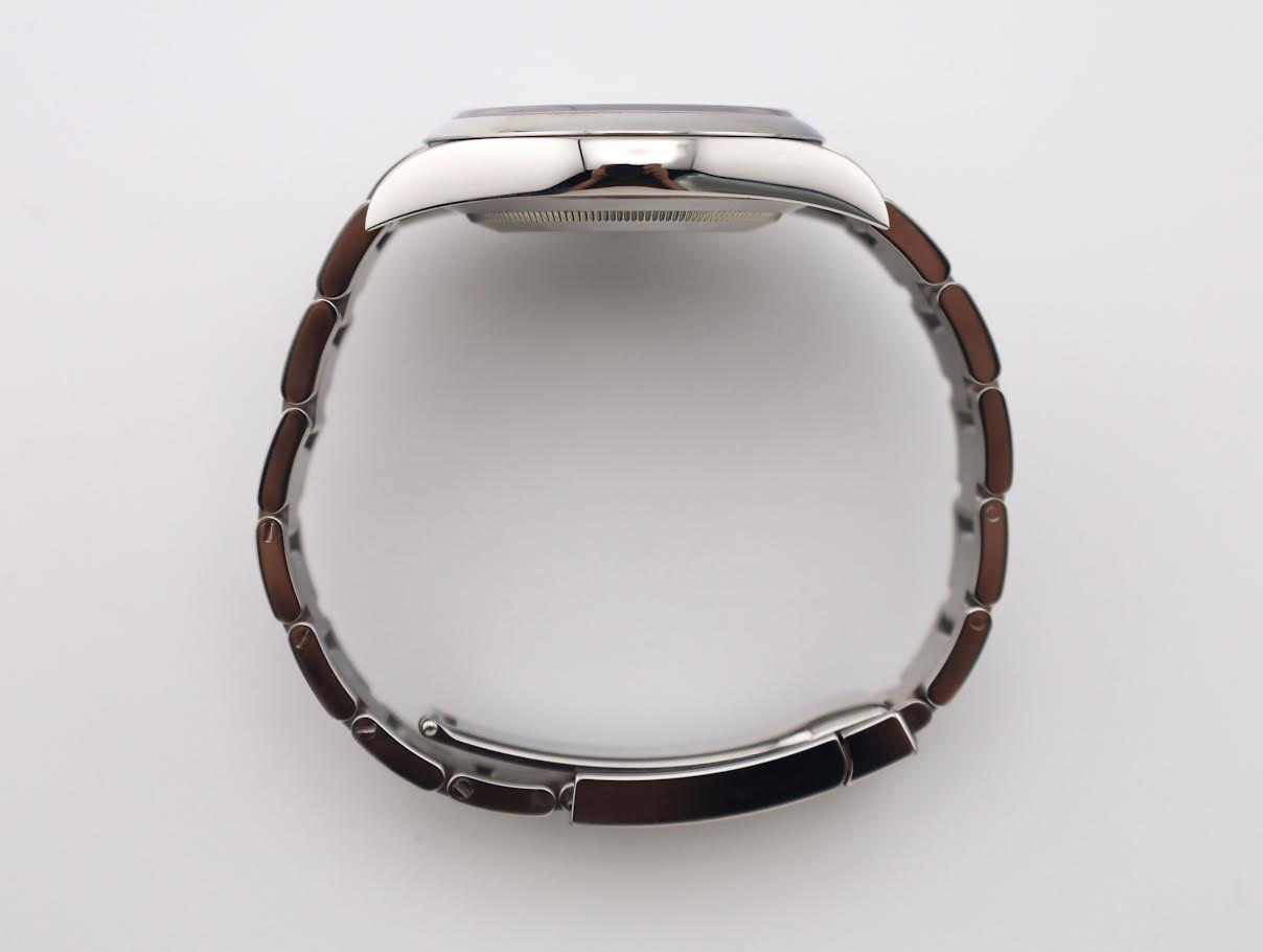 Rolex Steel Oyster Perpetual 39 Watch - Domed Bezel - Black Index Dial - 114300