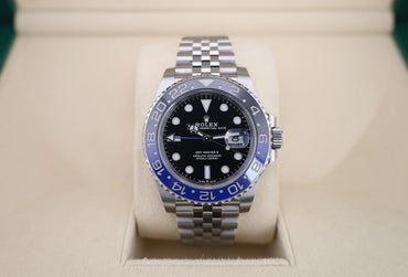 Rolex GMT Master II “Batgirl” Steel Black Dial Blue/Black Ceramic Bezel Jubilee Bracelet 126710BLNR