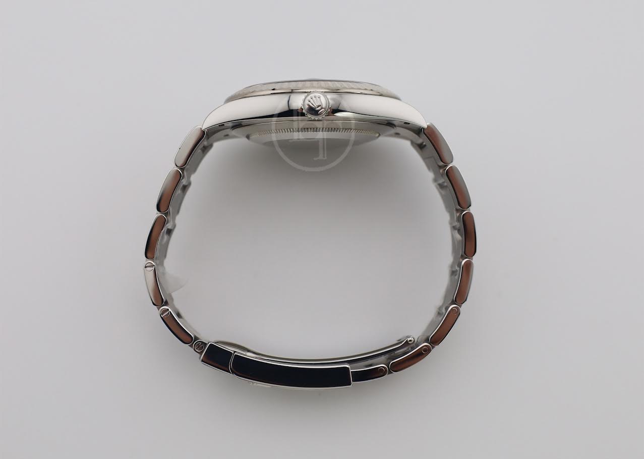 Rolex Datejust 41 White Gold/Steel Dark Rhodium Diamond Dial Fluted Bezel Oyster Bracelet 126334 -