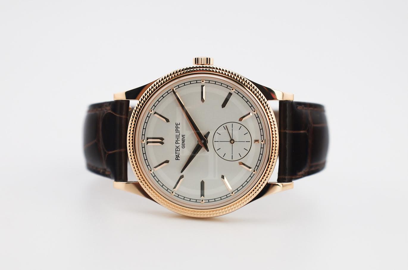 Patek Philippe Calatrava "Clous de Paris" Rose Gold Hobnail BezelSilver Dial - 6119R-001