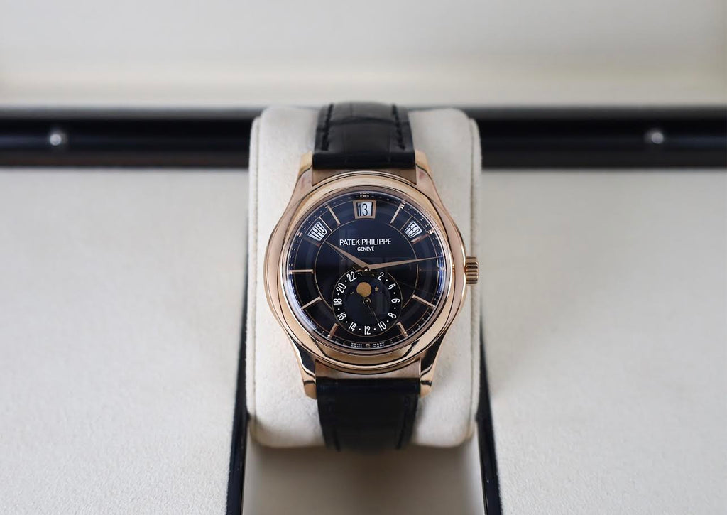 Patek Philippe 40mm Men Complications Watch Black Dial 5205R