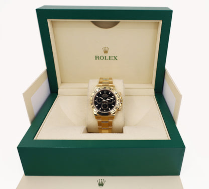 Rolex Daytona Yellow Gold Black Index Dial Yellow Gold Bezel Oyster Bracelet 116508