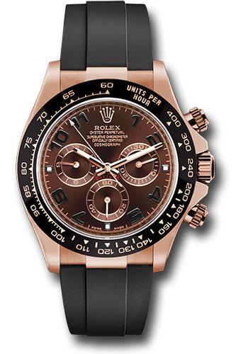 Rolex Everose Gold Cosmograph Daytona 40 Watch - Chocolate Arabic Dial - Black Oysterflex Strap - 116515LN choof