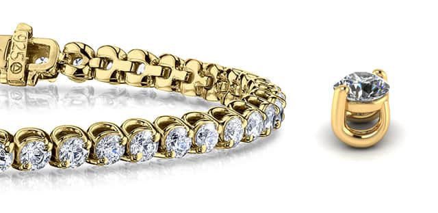 2 Prong Brilliant Round Diamond Tennis Bracelet with 2.04 ct.(finished) 1.9mm - Luxury Time NYC