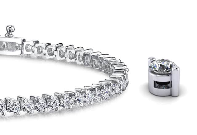 2 Prong Set Round Diamond Tennis Bracelet with 10.08 ct.(finished) 3.9mm - Luxury Time NYC