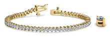 Load image into Gallery viewer, 2 Prong Set Round Diamond Tennis Bracelet with 11.07 ct.(finished) 4.1mm - Luxury Time NYC