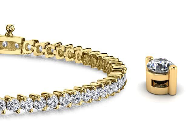 2 Prong Set Round Lab - Grown Diamond Tennis Bracelet with 4.14 ct.(finished) 2.5mm - Luxury Time NYC