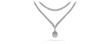 Load image into Gallery viewer, 3 Prong Double Strand V Drop Diamond Lab - Grown Diamond Necklace with 14.64 ct.(finished) - Luxury Time NYC