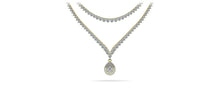 Load image into Gallery viewer, 3 Prong Double Strand V Drop Diamond Necklace with 14.64 ct.(finished) - Luxury Time NYC