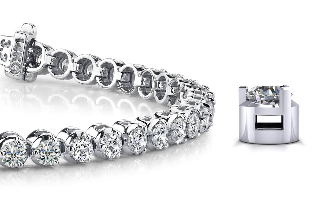 3 Prong Dreams Lab - Grown Diamond Tennis Bracelet with 2.42 ct.(finished) 2.2mm - Luxury Time NYC