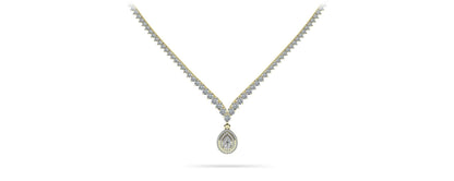 3 Prong Graduated V Diamond Lab - Grown Diamond Necklace with 11.06 ct.(finished) - Luxury Time NYC
