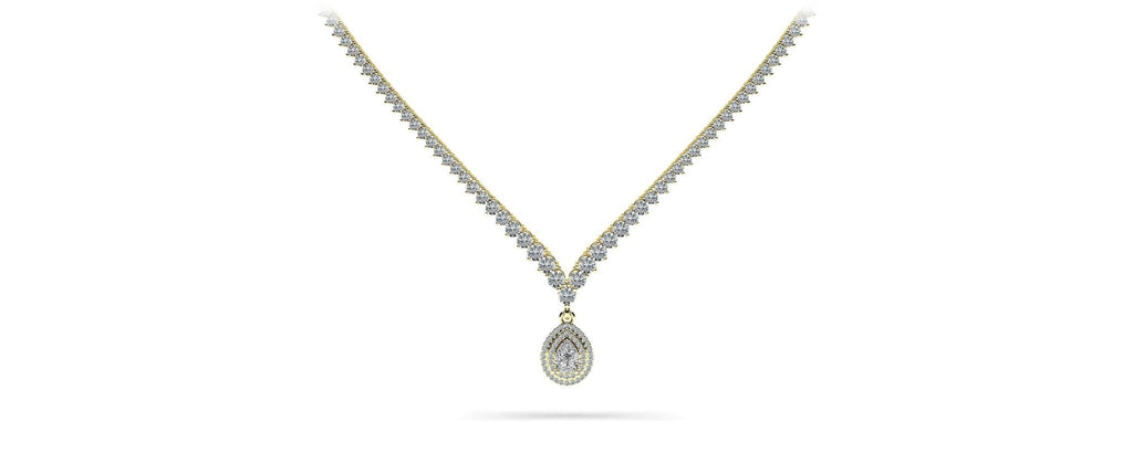 3 Prong Graduated V Diamond Lab - Grown Diamond Necklace with 11.06 ct.(finished) - Luxury Time NYC