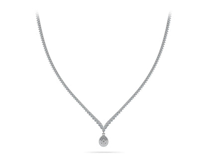 3 Prong Graduated V Diamond Lab - Grown Diamond Necklace with 11.06 ct.(finished) - Luxury Time NYC
