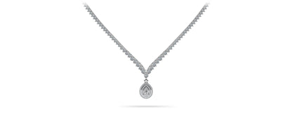 3 Prong Graduated V Diamond Lab - Grown Diamond Necklace with 11.06 ct.(finished) - Luxury Time NYC