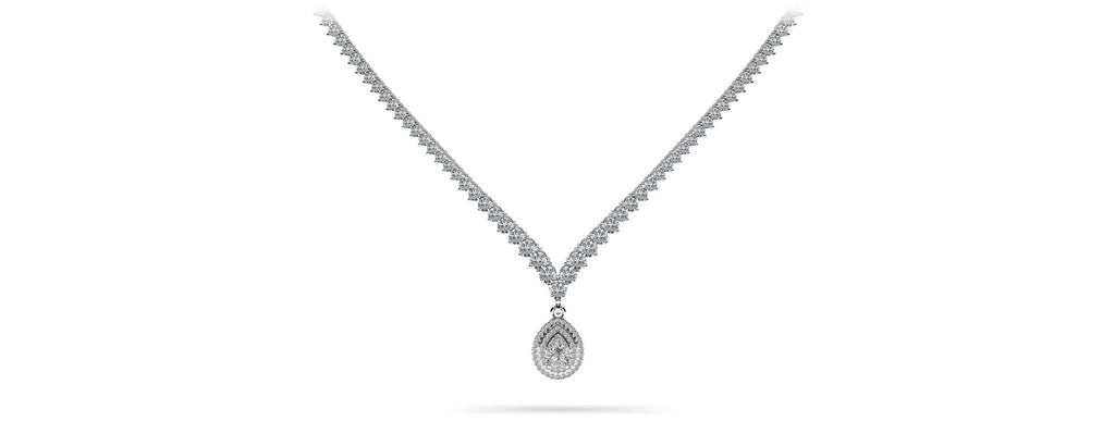 3 Prong Graduated V Diamond Lab - Grown Diamond Necklace with 11.06 ct.(finished) - Luxury Time NYC