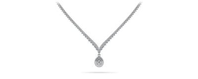 3 Prong Graduated V Diamond Lab - Grown Diamond Necklace with 11.06 ct.(finished) - Luxury Time NYC