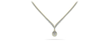 3 Prong Graduated V Diamond Lab - Grown Diamond Necklace with 9.54 ct.(finished) - Luxury Time NYC
